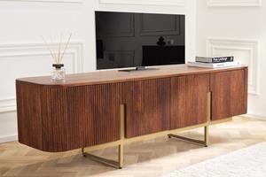 Invicta Interior TV-meubel GATSBY 160cm bruin mat goud mangohout retro - 43334