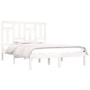 VidaXL Bedframe massief grenenhout wit 150x200 cm 5FT King Size