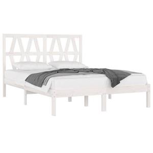 VidaXL Bedframe massief grenenhout wit 120x190 cm 4FT Small Double