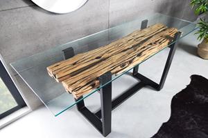 Invicta Interior consoletafel BARRACUDA 150cm gerecycled teak glas Industrieel - 43343