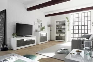 WOONENZO Complete woonkamer Urbino - met vitrinekast