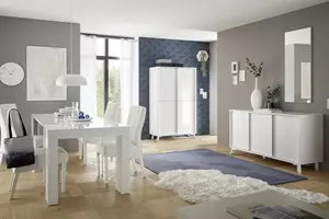 WOONENZO Complete woonkamer City - wit - met barkast
