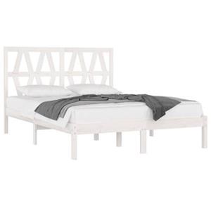 VidaXL Bedframe massief grenenhout wit 150x200 cm 5FT King Size
