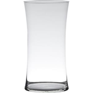 Hakbijl Glass Transparante luxe stijlvolle vaas/vazen van glas x 20 cm -