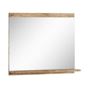 Badplaats Badkamerspiegel Montreal 60 x 12 x 50 cm - Bruin Eiken - Spiegel met Houten Frame en Planchet