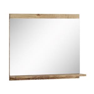 Badplaats Badkamerspiegel Montreal 60 x 12 x 50 cm - Kastanje Eiken - Spiegel met Houten Frame en Planchet