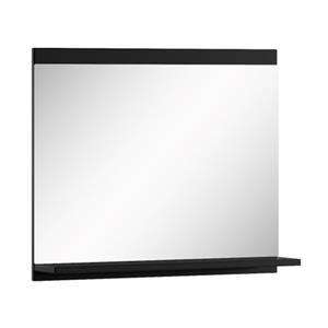 Badplaats Badkamerspiegel Montreal 60 x 12 x 50 cm - Mat zwart - Spiegel met Houten Frame en Planchet