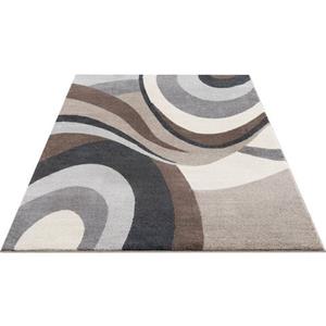 andas Teppich "Neele", rechteckig, Wellen-Design, mit handgearbeitetem Konturenschnitt, Wende-Teppich