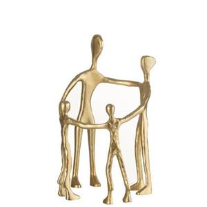 J-Line Figuur Familie Kring Aluminium Goud