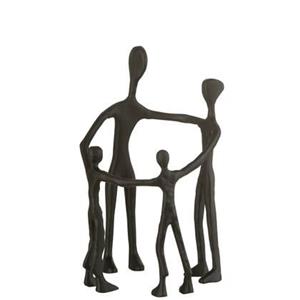 J-Line Figuur Familie Kring Aluminium Zwart - Set van 1