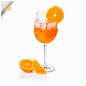Artland Artprint Aperol Spritz met een schijf sinaasappel als artprint van aluminium, artprint voor buiten, artprint op linnen, poster, muursticker
