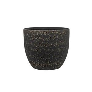 Ter Steege Steege Plantenpot Rinca - zwart - lava look - 25 x 23 cm