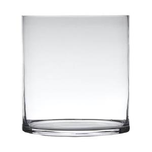 Hakbijl glass Vaas - cilinder - glas - transparant - 30 x 25 cm