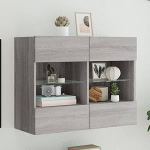 VidaXL Tv-wandmeubel met LED-verlichting 78,5x30x60,5 cm grijs sonoma