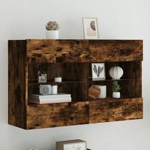 VidaXL Tv-wandmeubel met LED-verlichting 98,5x30x60,5 cm gerookt eiken
