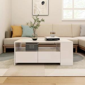 VidaXL Salontafel 102x55x42 cm bewerkt hout hoogglans wit