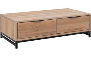 Goossens Salontafel Max rechthoekig, hout eiken grijs, urban industrieel, 125 x 37 x 65 cm