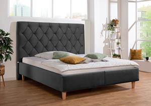 Guido Maria Kretschmer Home&Living Bekleed ledikant Sunley 140 Kruisstiksel, hoofdbordhoogte 142 cm, zonder of met matras/lattenbodem