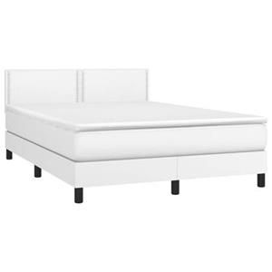 VidaXL Boxspring met matras en LED kunstleer zwart 140x190 cm