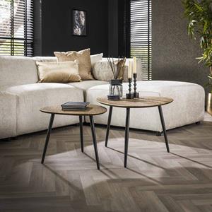 LifestyleFurn Salontafel Quay Set van 2 stuks - Brons Antiek