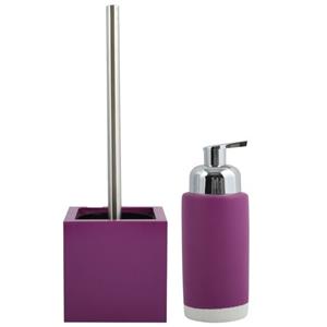 MSV Badkamer Accessoires Set - Paars - Wc-borstel/zeeppompje