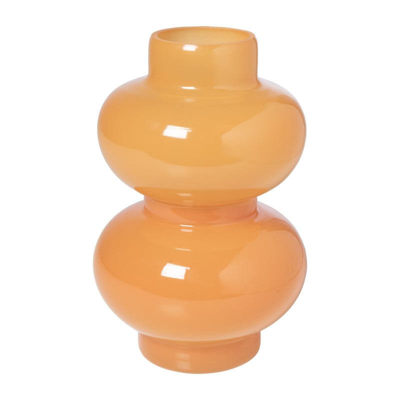 Xenos Vaas 2 bollen klein - oranje - ø13.5x20 cm