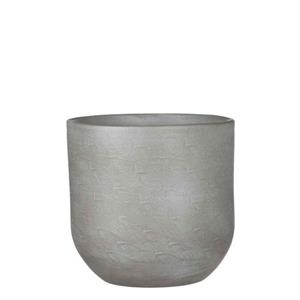 Mica Decorations Nora Ronde Bloempot Lichtgrijs Maat In Cm: 21 X 23 - Grijs