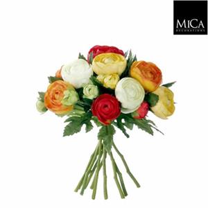 Mica Decorations Ranonkel Boeket - H22 Ø19 Cm - Oranje - Oranje