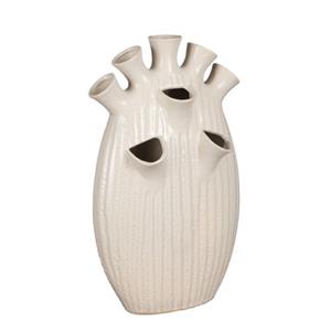 Mica Decorations Saul Vaas - 25x15x42 Cm - Keramiek - Créme
