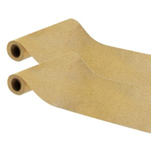 Chaks Tafelloper op rol - 2x - gouden glitter - 30 x 500 cm - polyester -