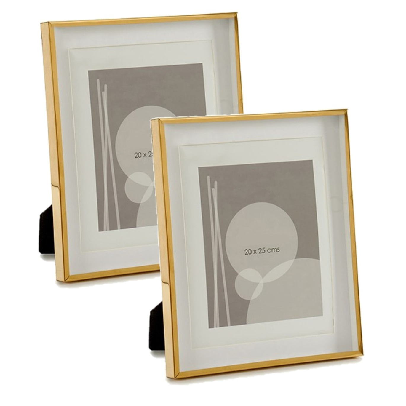 Giftdecor 2x stuks fotolijstjes goud 25 x 30 cm geschikt voor een foto van 20 x 25 cm -