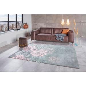 Home affaire Hochflor-Teppich "Susan", rechteckig, angenehme Haptik, florales Muster, Blumen, Wohnzimmer, Schlafzimmer
