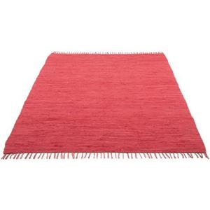my home Vloerkleed Cadis Keerbaar tapijt, met franjes, effen kleuren, handgeweven, puur katoen