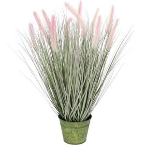 I.GE.A. Kunstplant Fuchsschwanzgras im Zinktopf