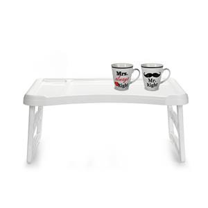 Merkloos Bedtafel en Koffiebeker set - Mr Right en Mrs Always Right - Valentijn cadeautje voor hem / haar -