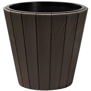 Prosperplast Plantenpot Wood Style - kunststof - donkerbruin - D40 cm