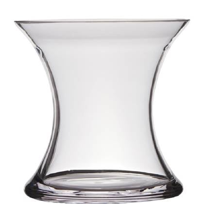 Hakbijl glass Vaas - transparant - x-vorm - glas - 15 x 15 cm