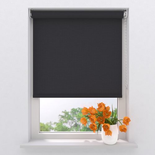 Raamdecoratie.com Rolgordijn Easy Lichtdoorlatend - Black - 110 X 190 Cm