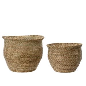 Decoris Bloempot Set Van Gerecycled Kunststof L.dia32cm S.dia27cm Voor Binnen Of