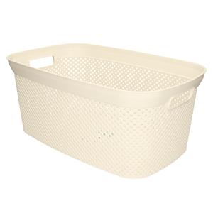 Merkloos 1x Creme wit wasmand 35 liter x 54 x 23 cm huishouden -