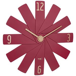 tfadostmann TFA Dostmann 60.3020.05 Quarz Wanduhr 400mm x 37mm x 400mm Rot Schleichendes Uhrwerk (lautlos)