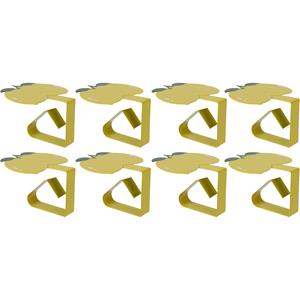 Decoris Tafelkleed klemmen - 8x - citroen - geel - ijzer - 7 x 4 cm -