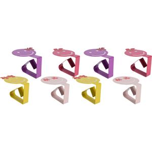 Decoris Tafelkleed klemmen - 8x - smileys - roze - ijzer - 7 x 5 cm -