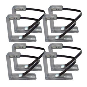 MSV Tafelkleed klemmen - 16x stuks - transparant- kunststof - 4,5 x 6 cm -