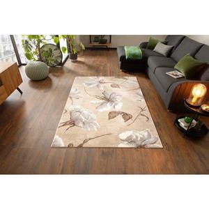 my home Teppich "Sofia", rechteckig, Blumen Design, flacher Teppich, florales Muster, weich