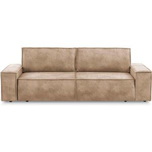 Home affaire 3-zitsbank SHERWOOD Schlafsofa (257cm) Cord, Samtvelours, Vintage-Lederoptik