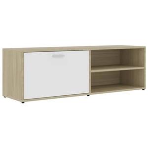 VidaXL Tv-meubel 120x34x37 cm bewerkt hout wit en sonoma eikenkleurig