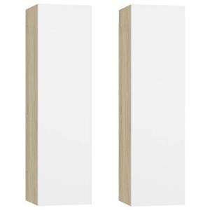VidaXL Tv-meubelen 2 st 30,5x30x110cm spaanplaat wit sonoma eikenkleur