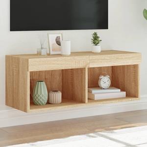 vidaXL TV-Schrank TV-Schrank mit LED-Leuchten Sonoma-Eiche 80x30x30 cm