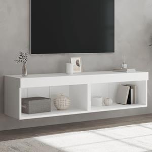 vidaXL TV-Schrank TV-Schränke mit LED-Leuchten 2 Stk. Weiß 60x30x30 cm (2-St)